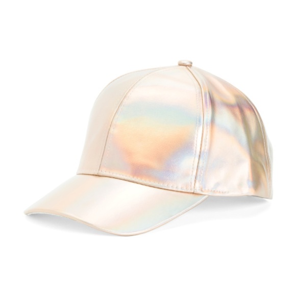 Accessories - Capelli Iridescent Baseball Cap in Rose Gold